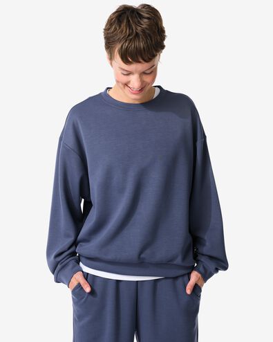 dames lounge trui donkerblauw donkerblauw - 36060023DARKBLUE - HEMA