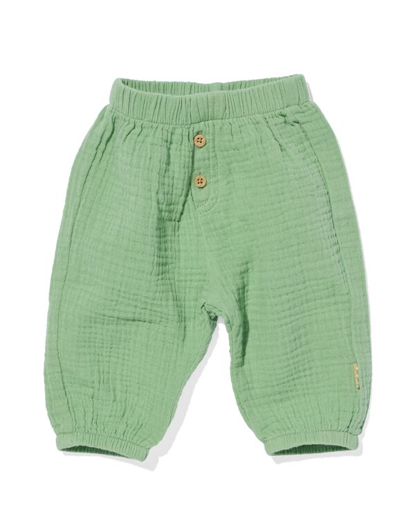 pantalon nouveau-né mousseline vert vert - 33493910GREEN - HEMA