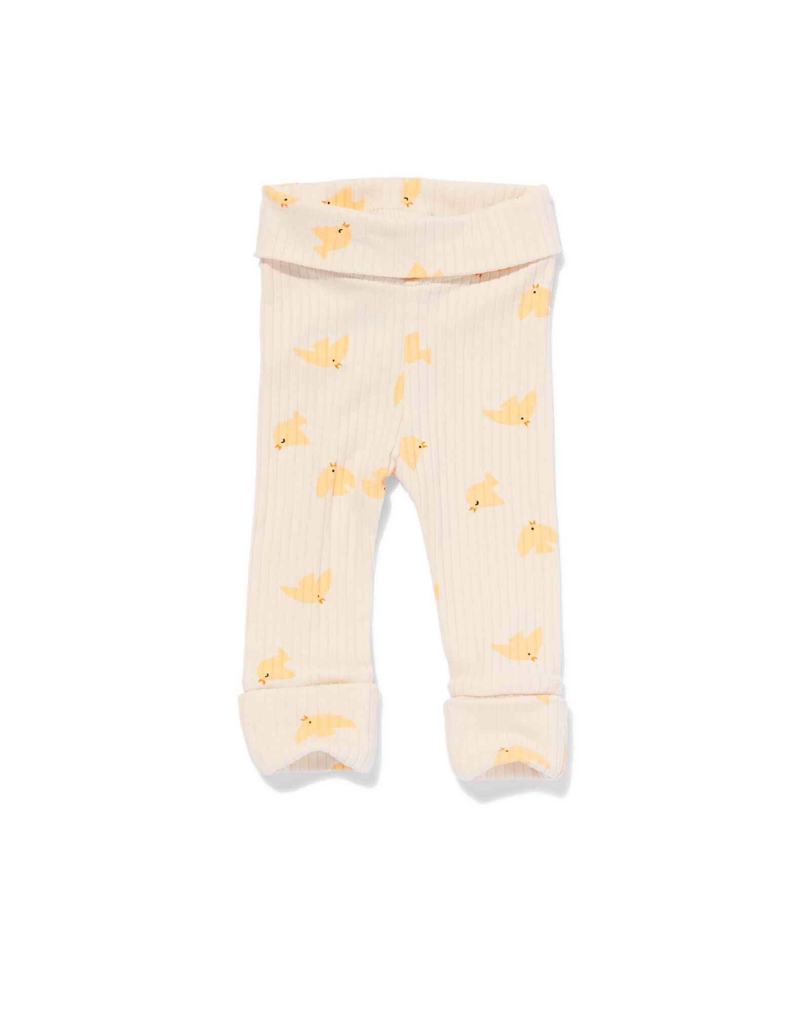 legging &eacute;volutif pour nouveau-n&eacute; en bambou c&ocirc;tel&eacute; oiseaux &eacute;cru &eacute;cru - 33413120ECRU - HEMA