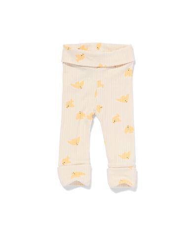 legging &eacute;volutif pour nouveau-n&eacute; en bambou c&ocirc;tel&eacute; oiseaux &eacute;cru &eacute;cru - 33413120ECRU - HEMA
