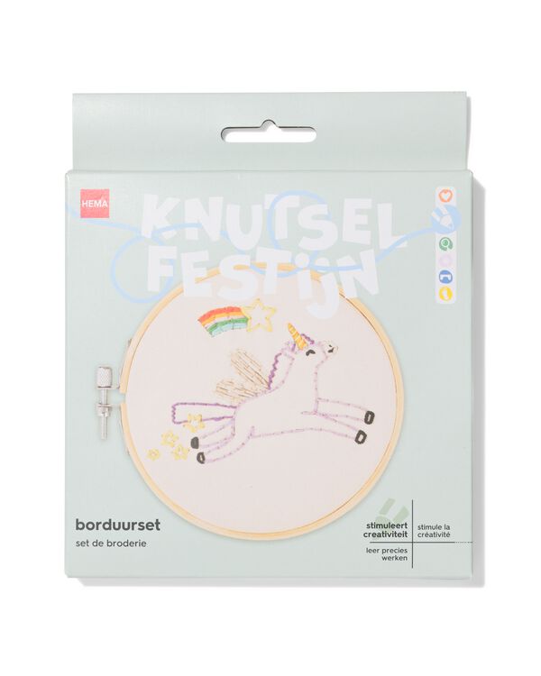 Stickereiset 13 &times; 13 cm Einhorn - 15900498 - HEMA