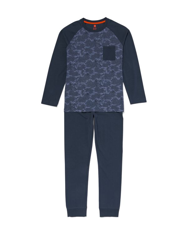 pyjama enfant abstrait bleu foncé bleu foncé - 23040680DARKBLUE - HEMA