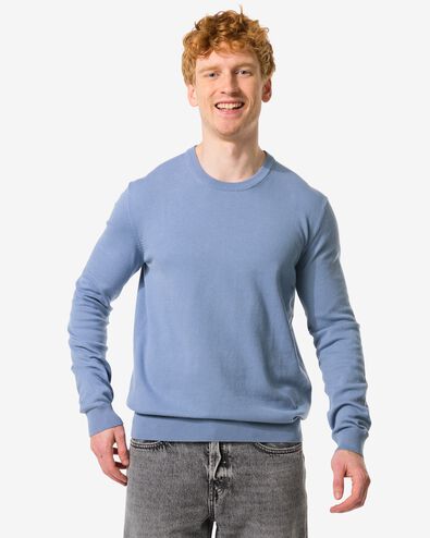 Herren-Pullover mittelblau - 2140080MIDBLUE - HEMA