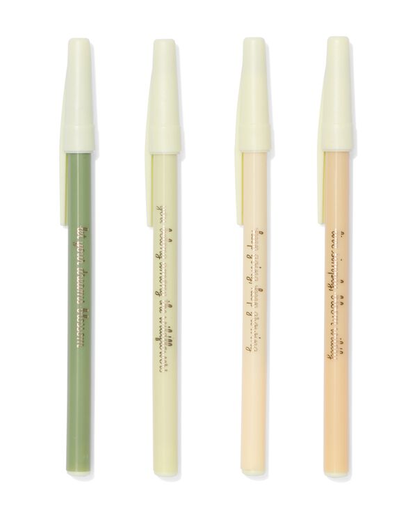 4 stylos &agrave; bille fleurs citation - 14470083 - HEMA