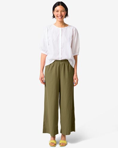 pantalon femme Taylor large seersucker olive olive - 36204010OLIVE - HEMA