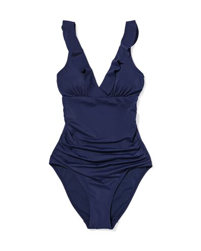 maillot de bain femme Neva volants bleu fonc&eacute; bleu fonc&eacute; - 22360420DARKBLUE - HEMA