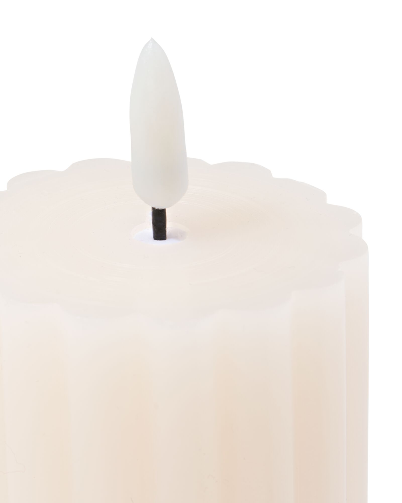 LED-Formkerze, ⌀ 6,2 x 15 cm, Diabolo, Elfenbein - 13550132 - HEMA