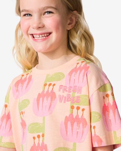 kinder T-shirt jersey bloemen lichtroze lichtroze - 30866303LIGHTPINK - HEMA