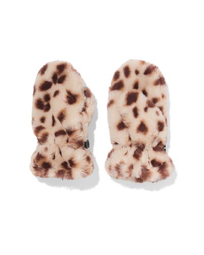 Kinderf&auml;ustlinge Kunstpelz Leopard braun braun - 16700195BROWN - HEMA