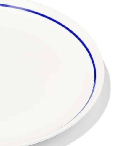 ontbijtbord Ø21cm Tafelgenoten new bone wit met blauw - 9650006 - HEMA
