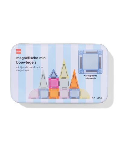 magnetische mini bouwtegels in blik - 24 stuks - 15800112 - HEMA