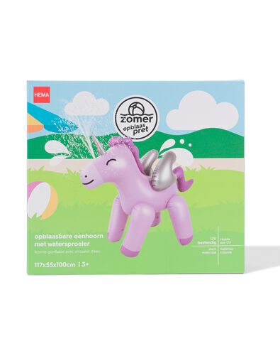 opblaasbare unicorn sproeier 100x117x55cm pvc - 15800069 - HEMA