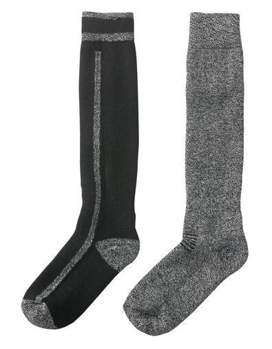 2 paires de chaussettes de ski homme noir 43/46 - 4180112 - HEMA