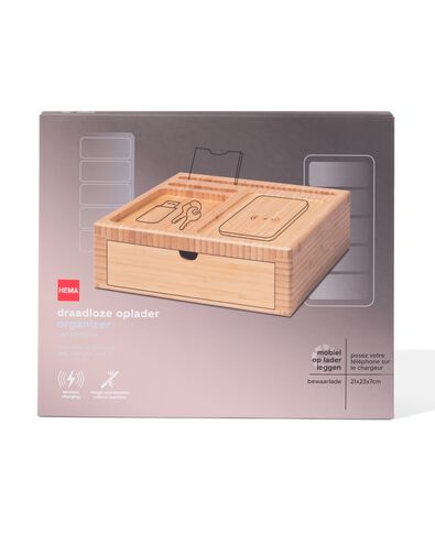 organizer met draadloze oplader bamboe - 39610005 - HEMA