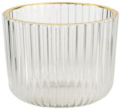 Teelichthalter, Glas mit Rillen, Ø 7 x 5,5 cm - 13322112 - HEMA