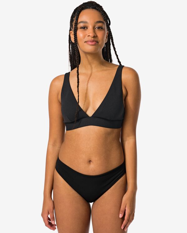 Damen-Bikinislip, mittelhohe Taille schwarz schwarz - 1000030441 - HEMA