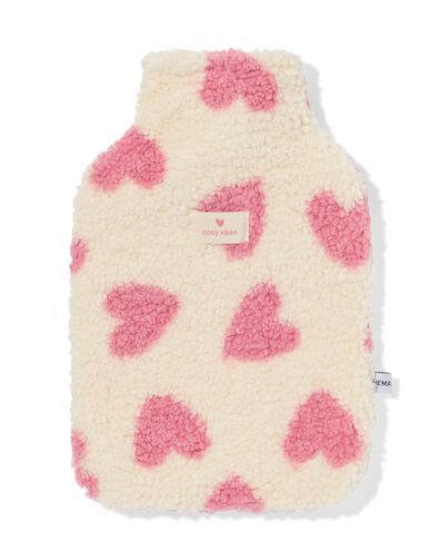 bouillotte 33 cm c&oelig;urs cr&egrave;me - 61100244 - HEMA