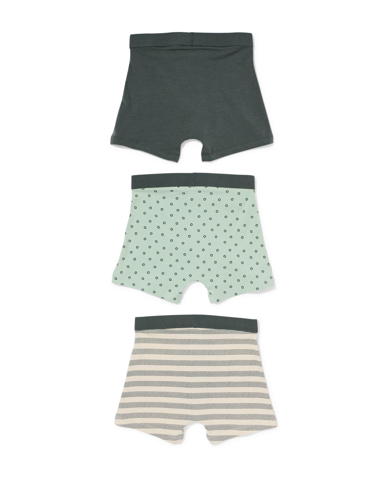 boxers enfant coton stretch pois - lot de 3 vert clair vert clair - 19290070LIGHTGREEN - HEMA