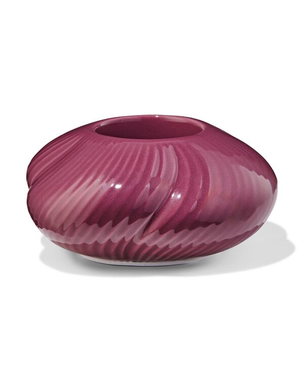 sfeerlichthouder keramiek twist donkerpaars - 13325087 - HEMA