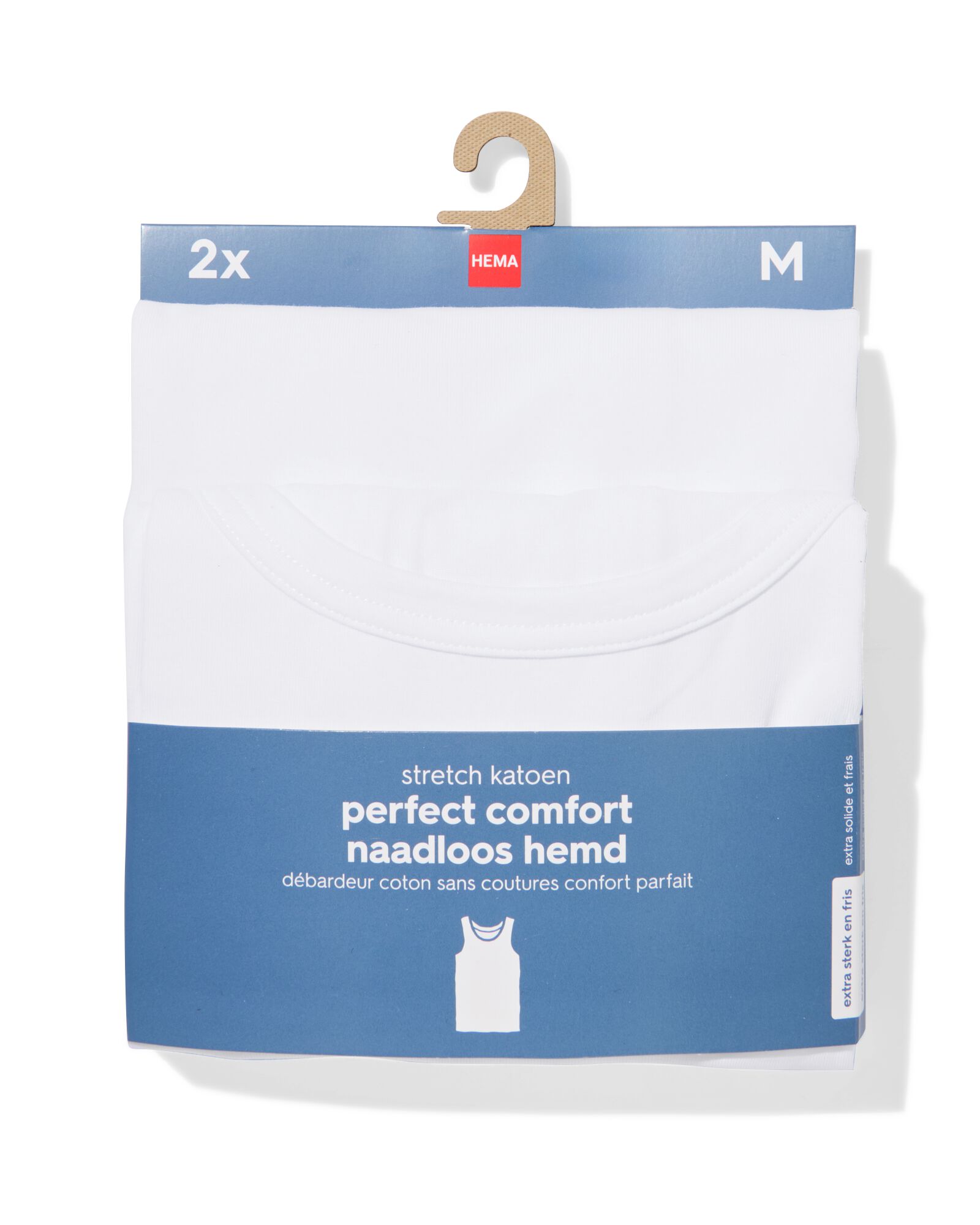 chemises homme sans couture perfect comfort - 2 pi&egrave;ces blanc blanc - 1000009850 - HEMA