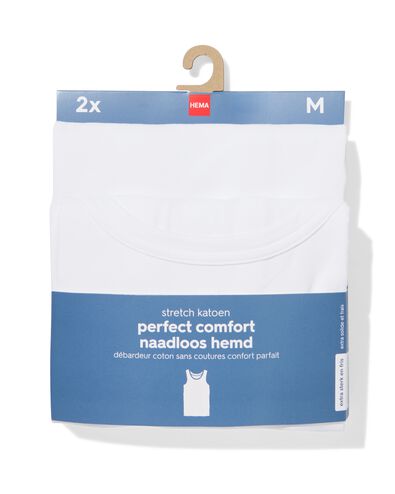 chemises homme sans couture perfect comfort - 2 pi&egrave;ces blanc blanc - 1000009850 - HEMA