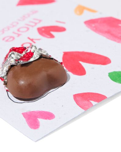 carte de voeux avec coeur en chocolat et mélange de fleurs - 24162315 - HEMA