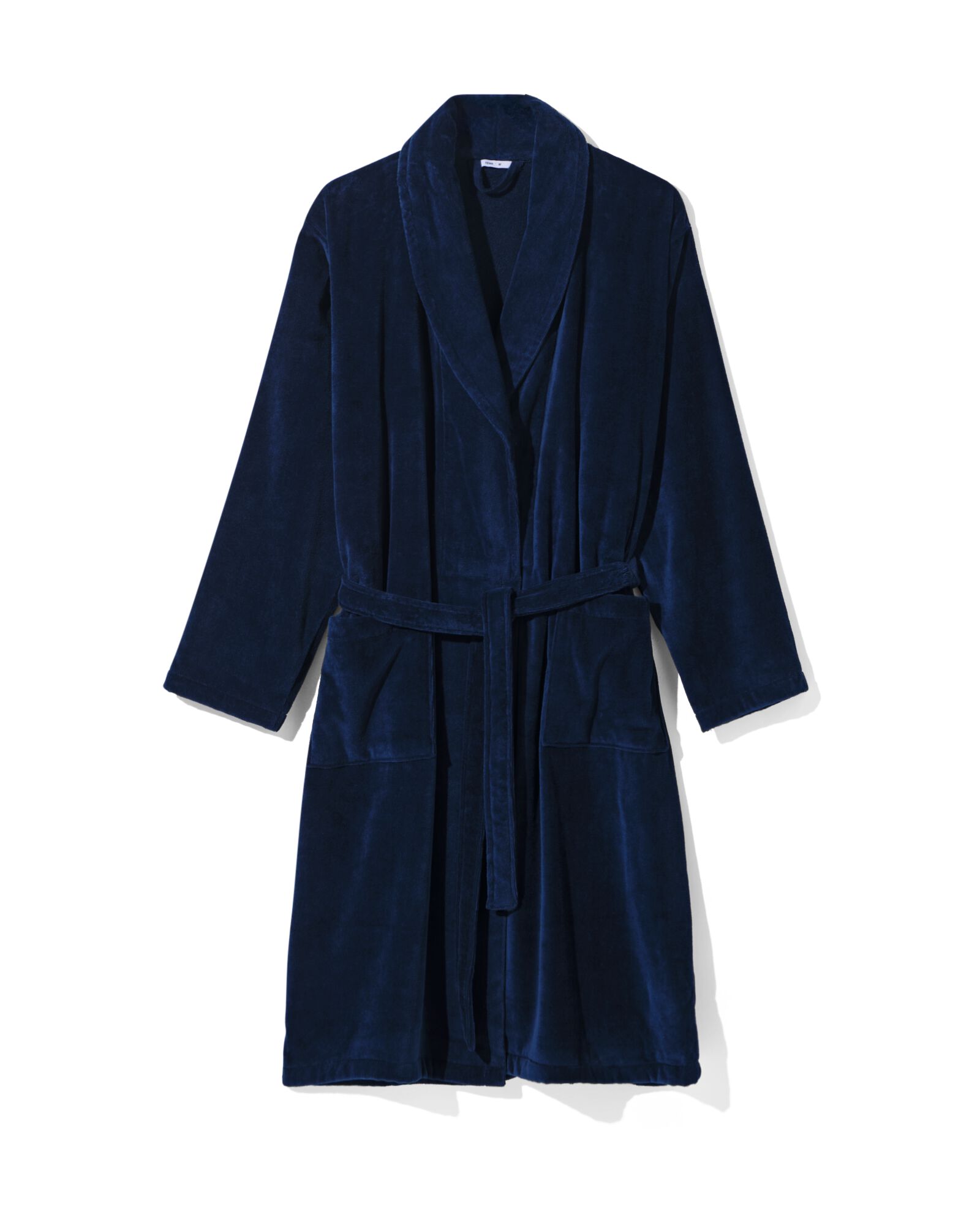 Velours-Bademantel dunkelblau dunkelblau - 1000003047 - HEMA