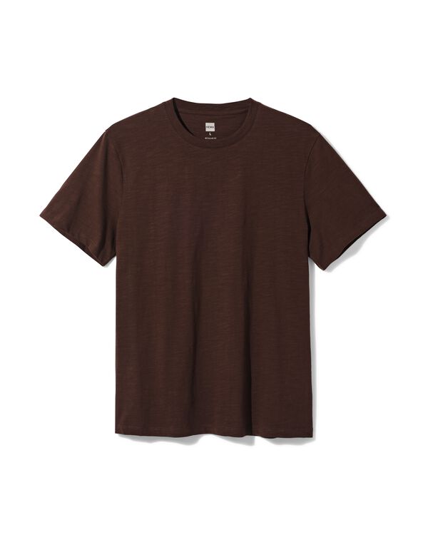 heren T-shirt Jaap slub bruin bruin - 2178870BROWN - HEMA