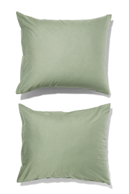2er-Pack Kissenbezüge, 60 x 70 cm, Soft Cotton, grün - 5110029 - HEMA