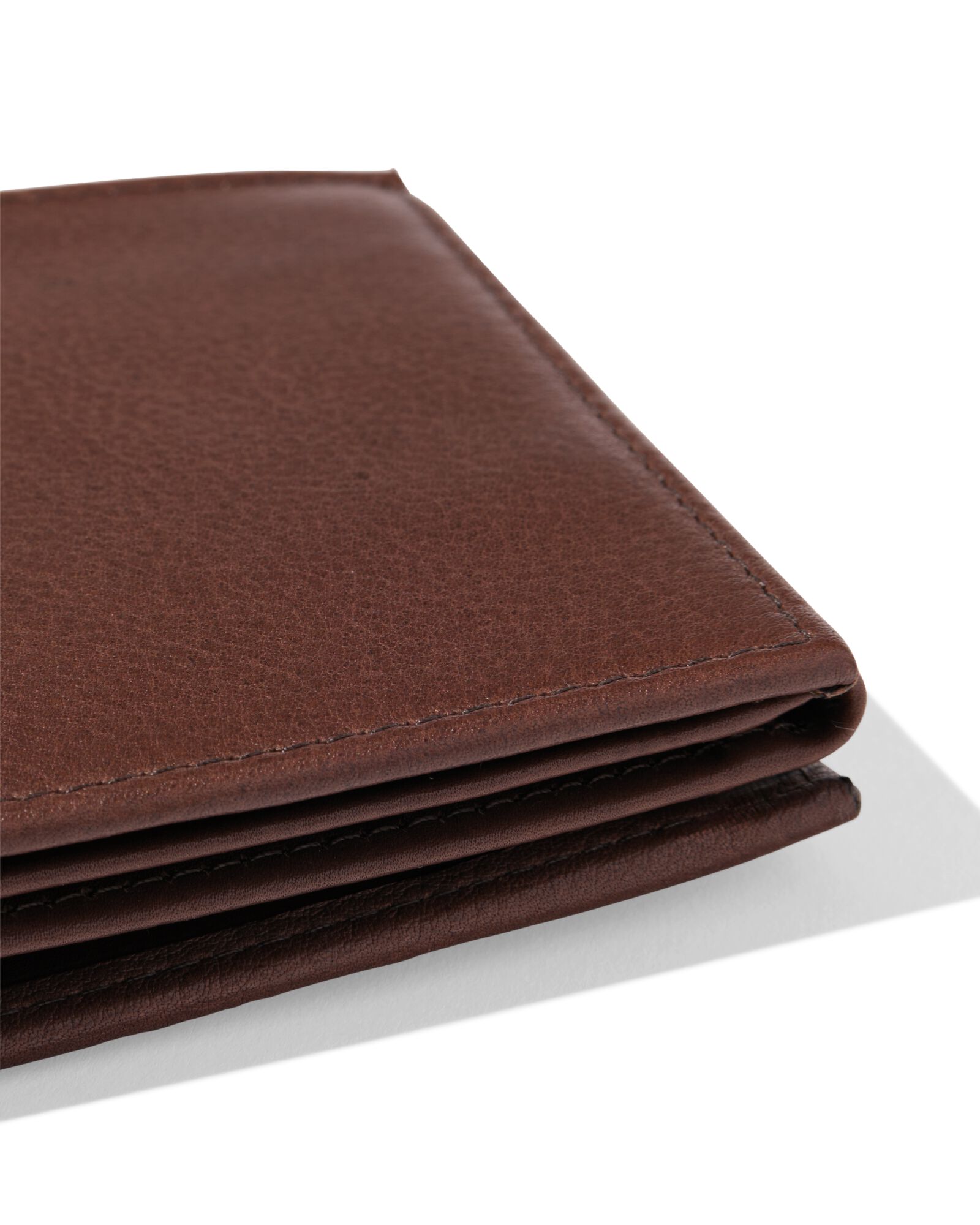 billfold portemonnee laag leer bruin - 18150056 - HEMA