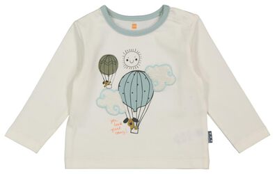 newborn t-shirt luchtballon gebroken wit - 1000022078 - HEMA