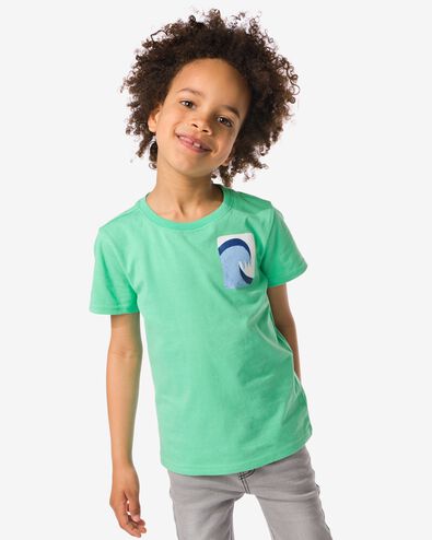 Kinder-T-Shirt, Wellen grün 110/116 - 30784670 - HEMA
