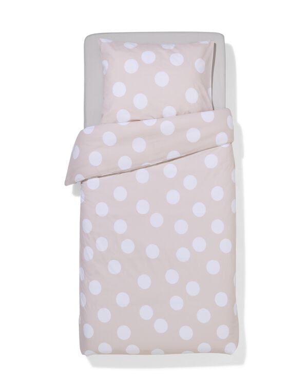 housse de couette 140x200/220 cm coton doux pois beige  - 5750140 - HEMA