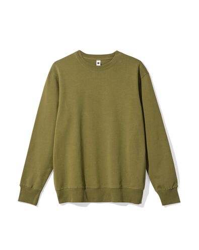 herentrui Daryl regular fit sweatstof middengroen middengroen - 2148100MIDGREEN - HEMA