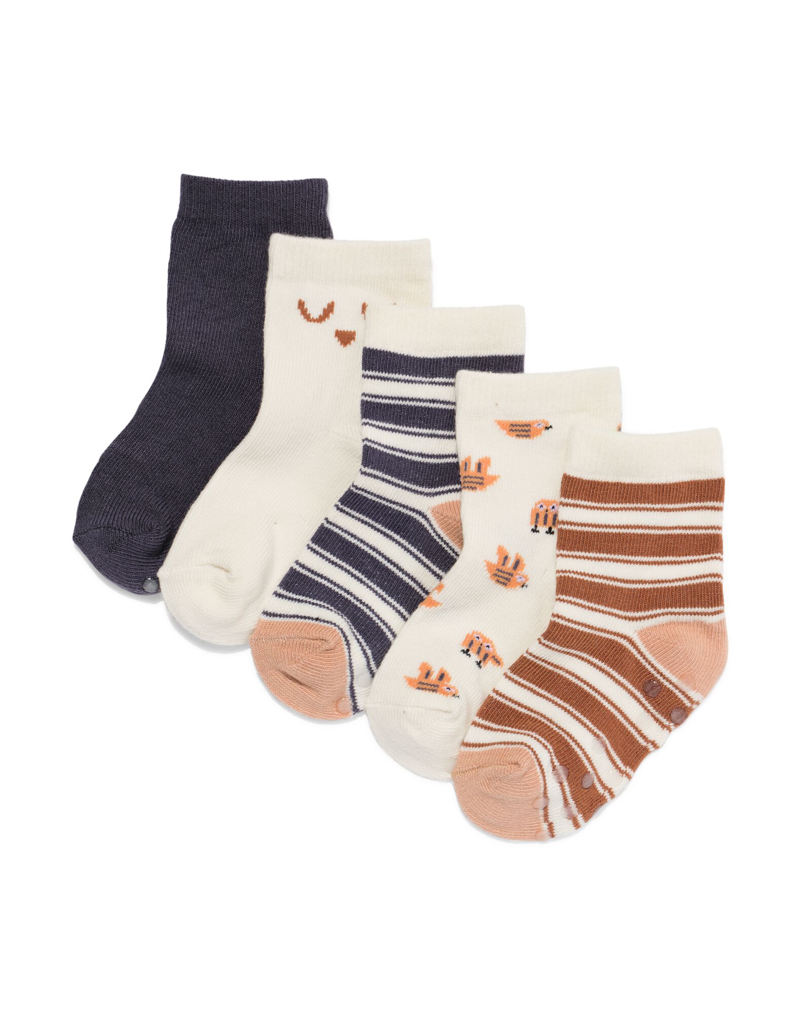 chaussettes b&eacute;b&eacute; hiboux - 5 paires beige 18-24 m - 4731034 - HEMA