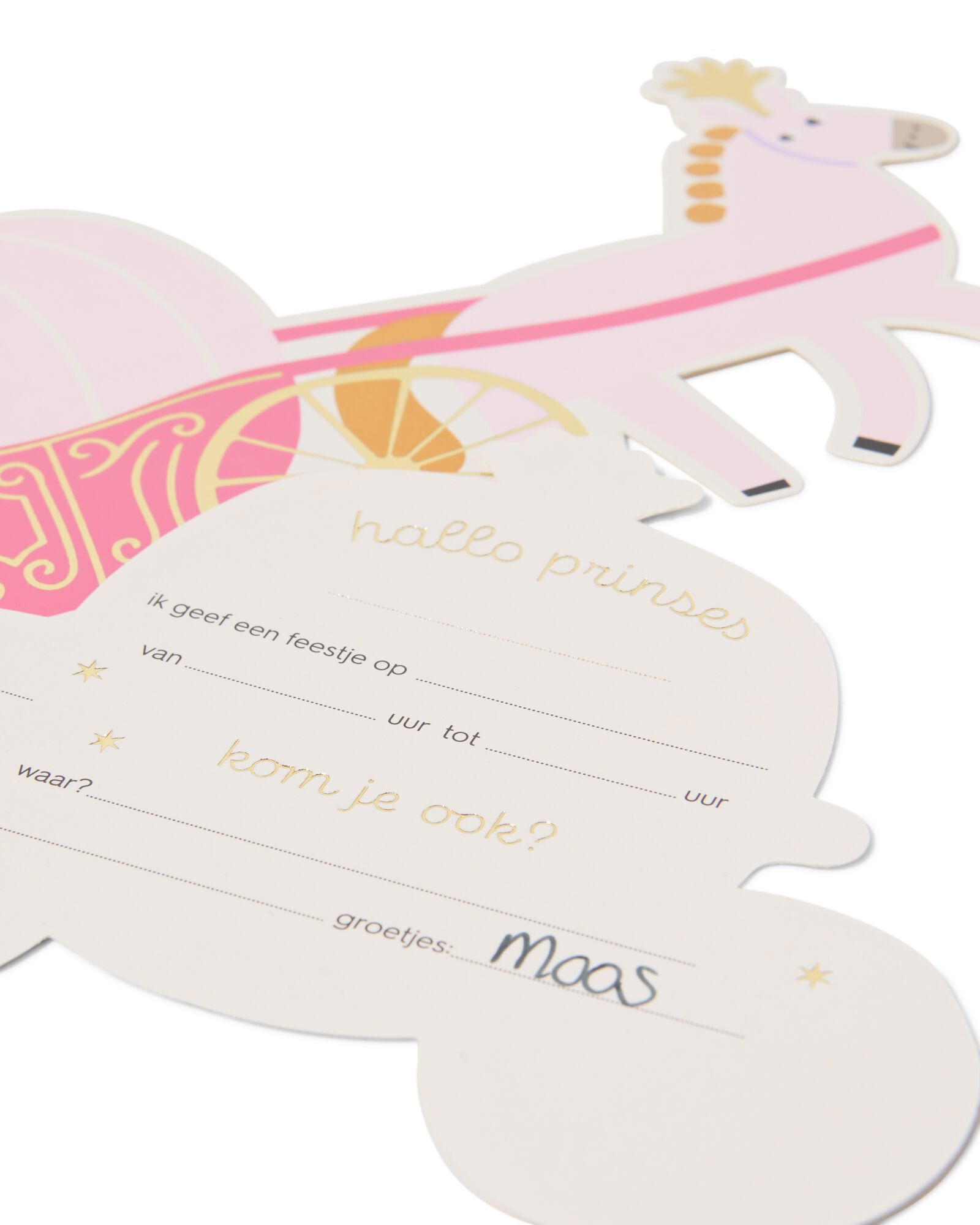 cartes d'invitation princesse - 8 pi&egrave;ces - 14250391 - HEMA