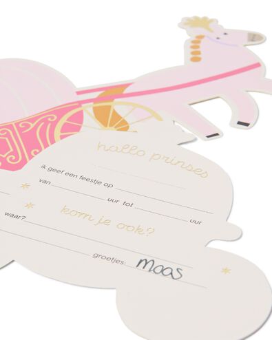 cartes d'invitation princesse - 8 pi&egrave;ces - 14250391 - HEMA