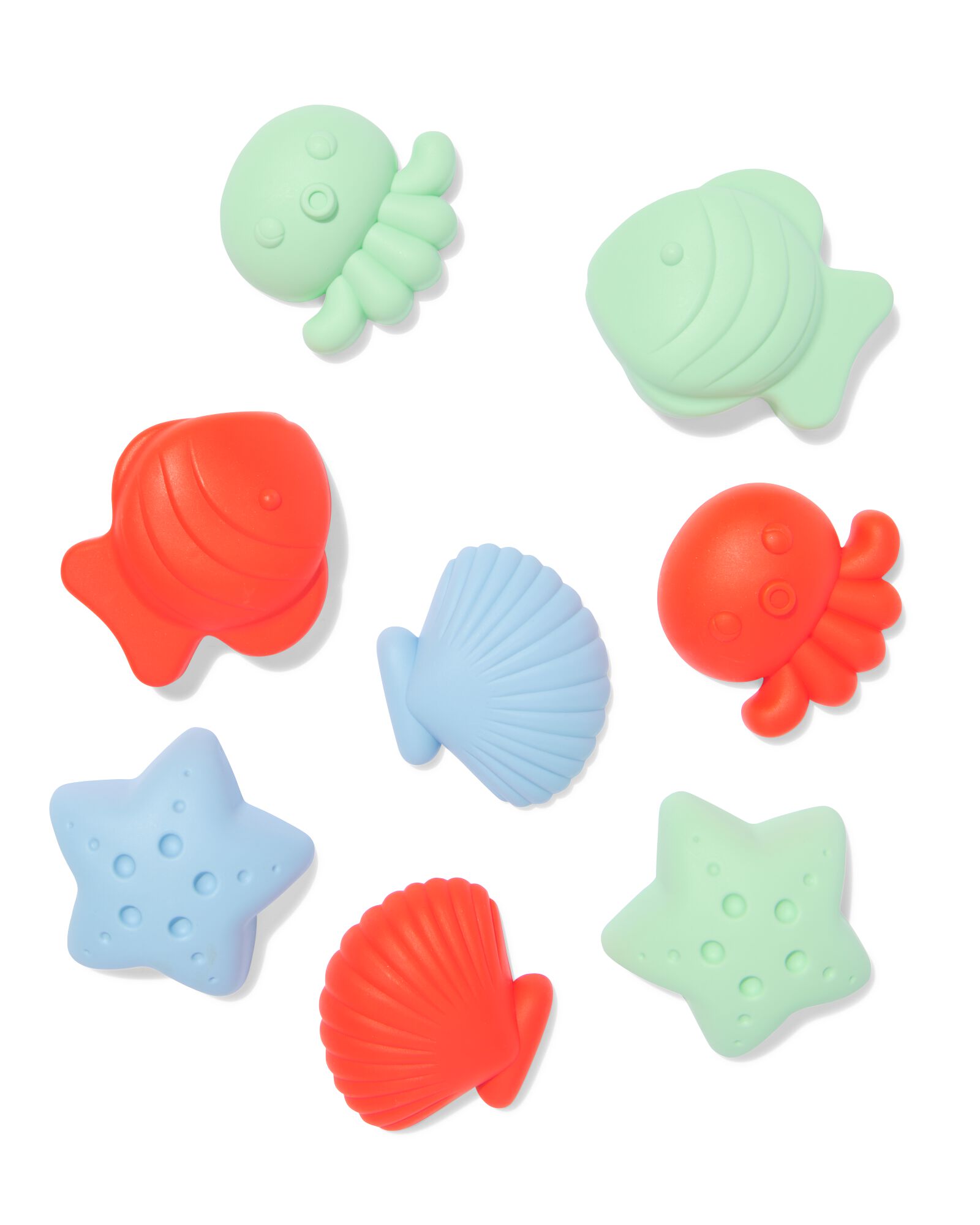 moules &agrave; sable plastique cr&eacute;atures marines - 8 pi&egrave;ces - 15800071 - HEMA