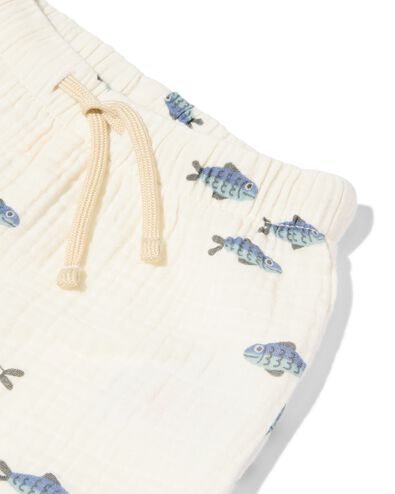 newborn short comfy fit mousseline dieren gebroken wit gebroken wit - 33455120OFFWHITE - HEMA