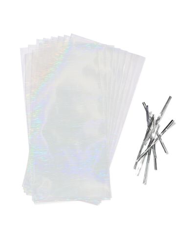 sachets de f&ecirc;te 22,5x22,5x11cm papier iris&eacute; - 8 pi&egrave;ces - 14250398 - HEMA