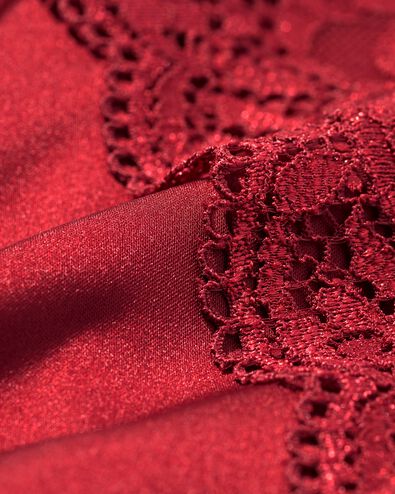 damespyjama satijn met kant rood - 23404650RED - HEMA