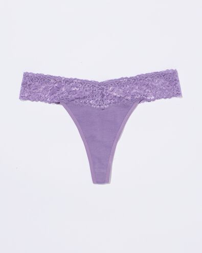 Damenstring aus Baumwolle mit Spitze helllila - 19611685LIGHTPURPLE - HEMA