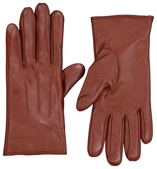 gants touchscreen en cuir femme cognac M - 16460622 - HEMA
