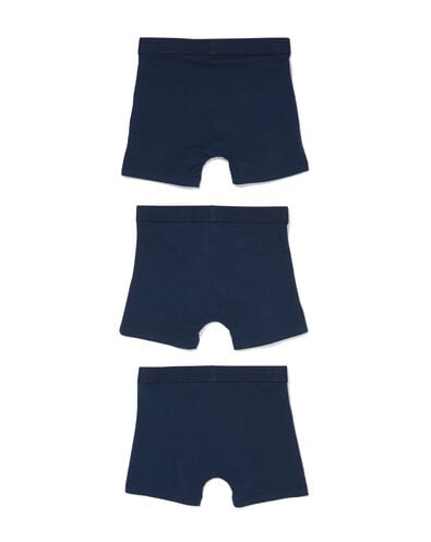 kinder boxers basic stretch katoen - 3 stuks blauw blauw - 19200189BLUE - HEMA