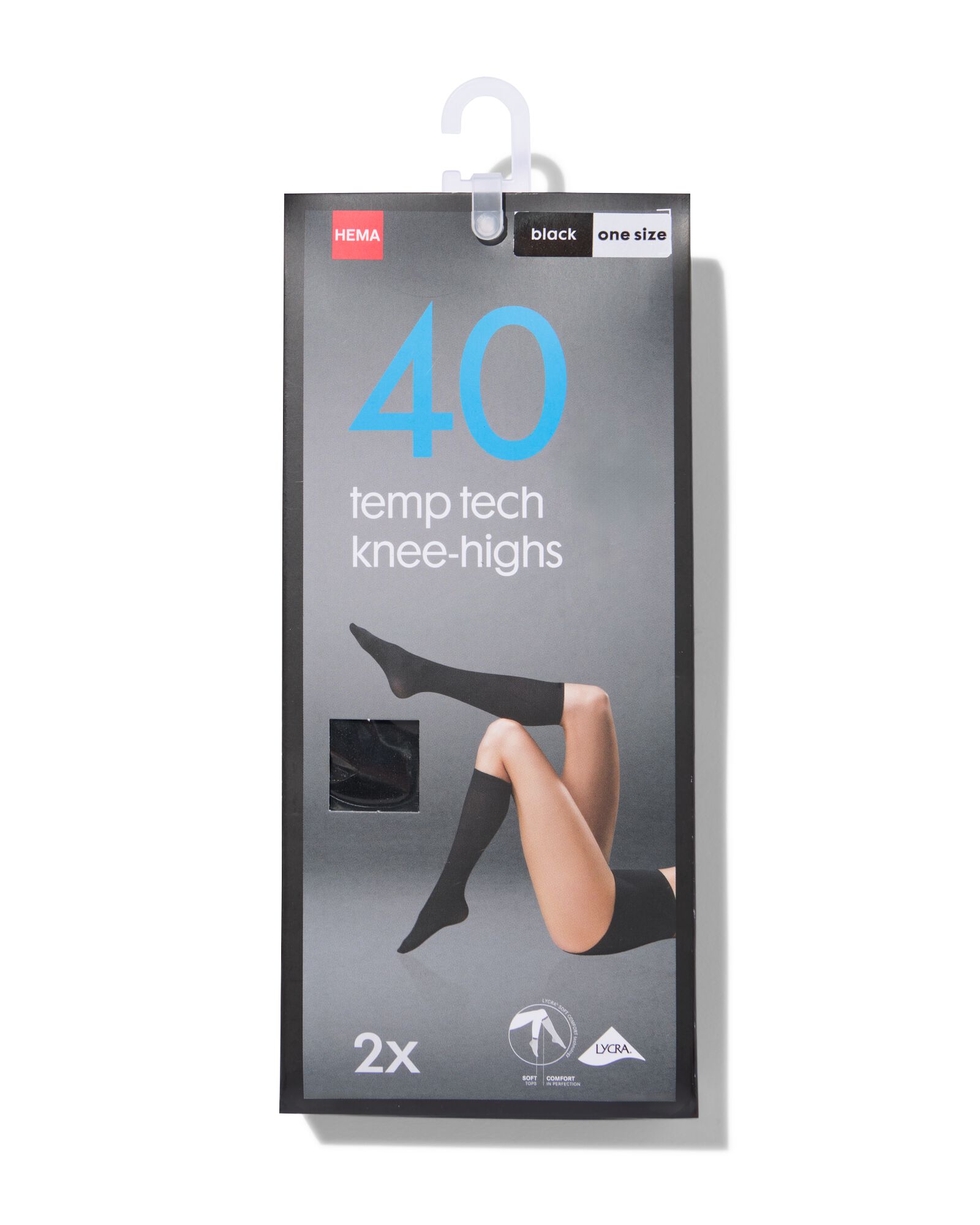 Temptech Kniestr&uuml;mpfe, 2 Paar schwarz one size - 4020126 - HEMA