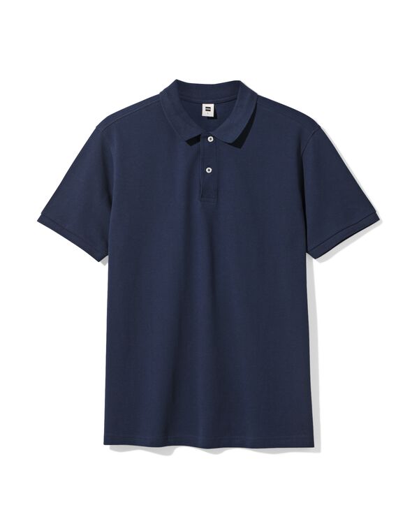 herenpolo donkerblauw donkerblauw - 2140340DARKBLUE - HEMA