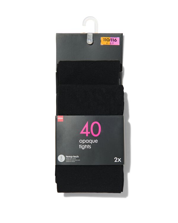 2 collants enfant temptech 40 deniers noir noir - 1000028959 - HEMA
