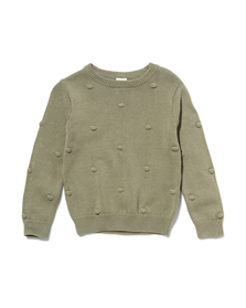 kinder trui gebreid met noppen groen groen - 1000029654 - HEMA