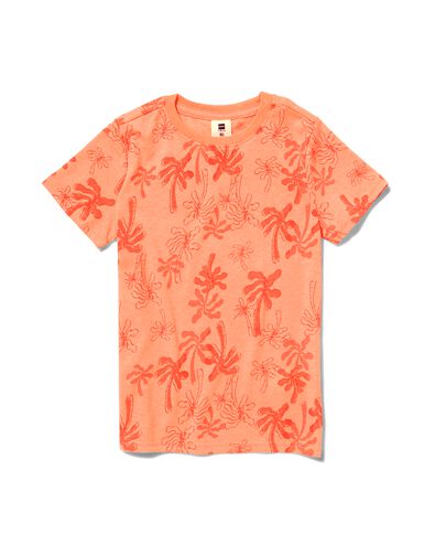 t-shirt enfant palmier fluo orange vif 158/164 - 30767865 - HEMA