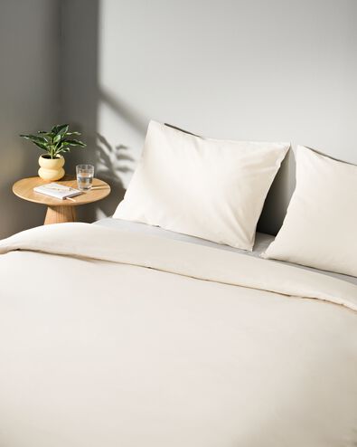 housse de couette coton doux 200 x 200/220 gris-beige - 5750080 - HEMA
